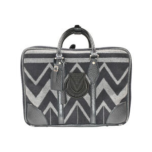 LOUIS VUITTON VOYAGEZ VOGUEZ VOLEZ Navy Blue Gray Felt Leather Handbag
